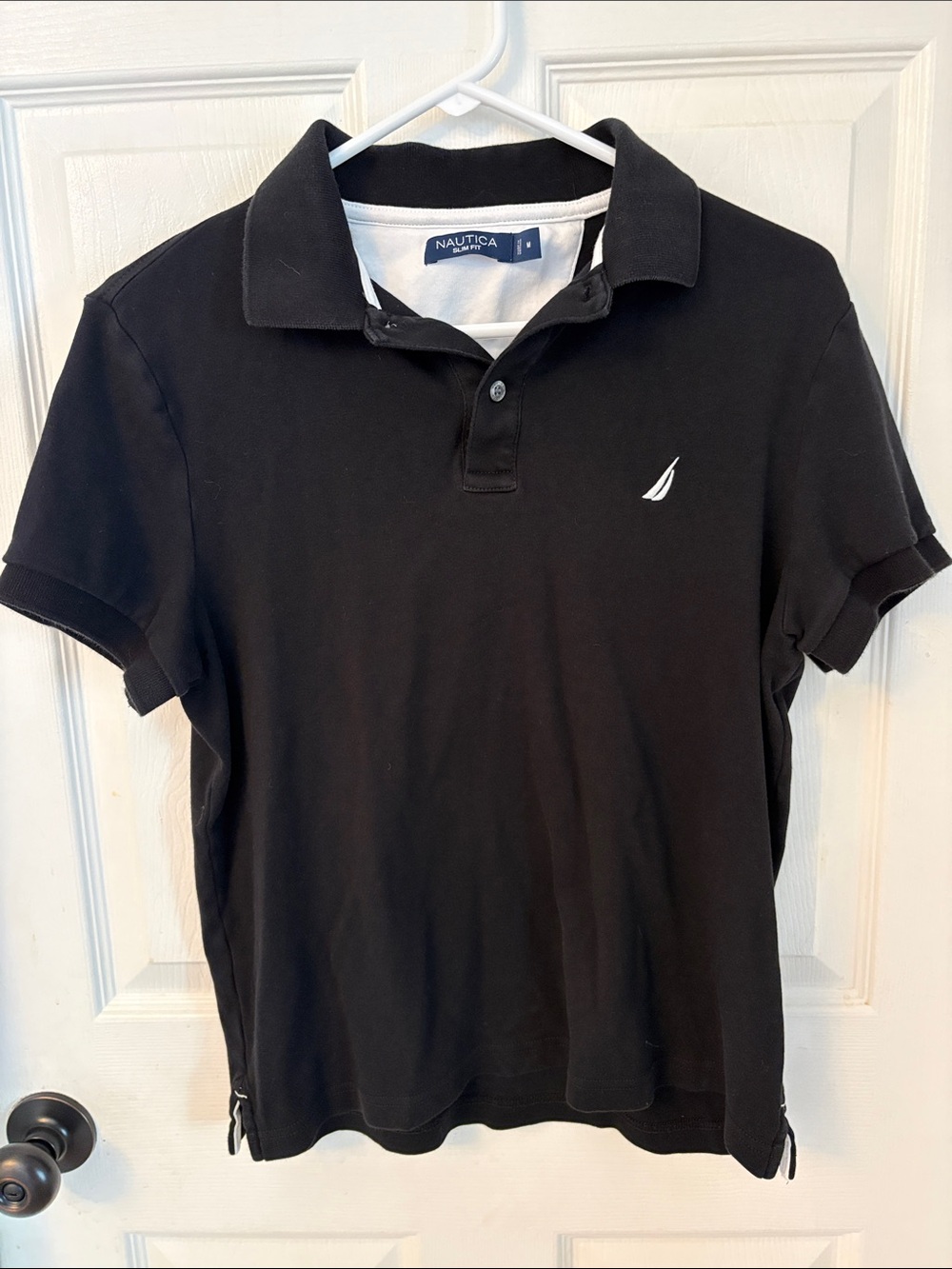Nautica Women’s Black Polo with White Sail Logo